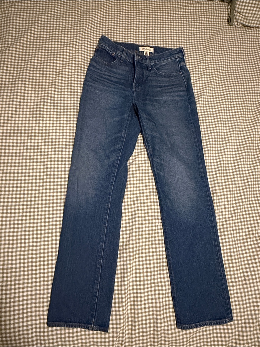 Madewell Women’s Mid-Rise ‘90s Straight Jeans in Deep Blue Denim